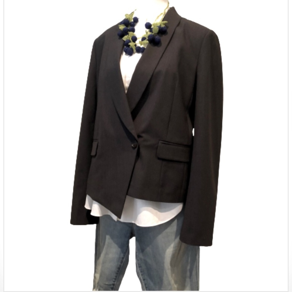 Brunello Cucinelli Dark Grey Wool Blazer Women Size IT46